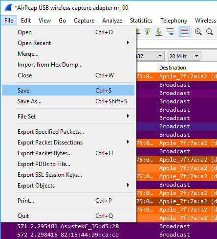 wireshark usb ethernet adapter capture