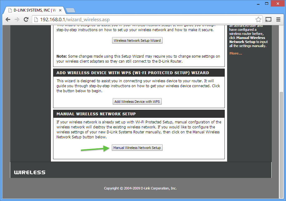 wireless network setup