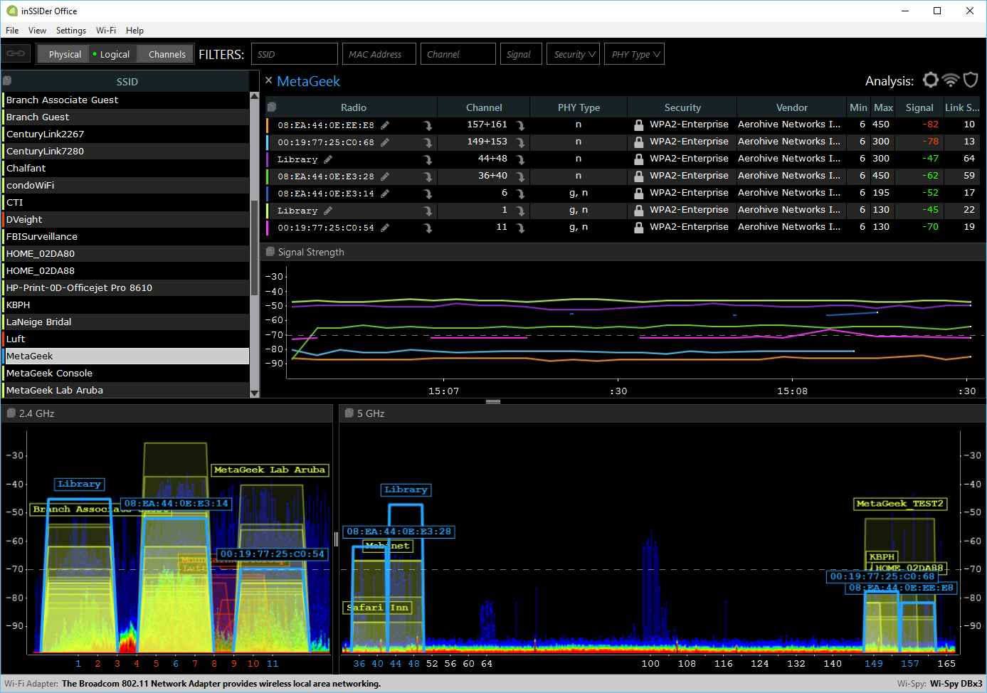 INSSIDER. INSSIDER_4.4.1.6. INSSIDER Скриншоты. Программа INSSIDER 5ггц.